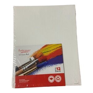Artlicious 12 Canval Panels 8x10 Inch With Acid Free Acrylic Gesso (SKU# 1195)